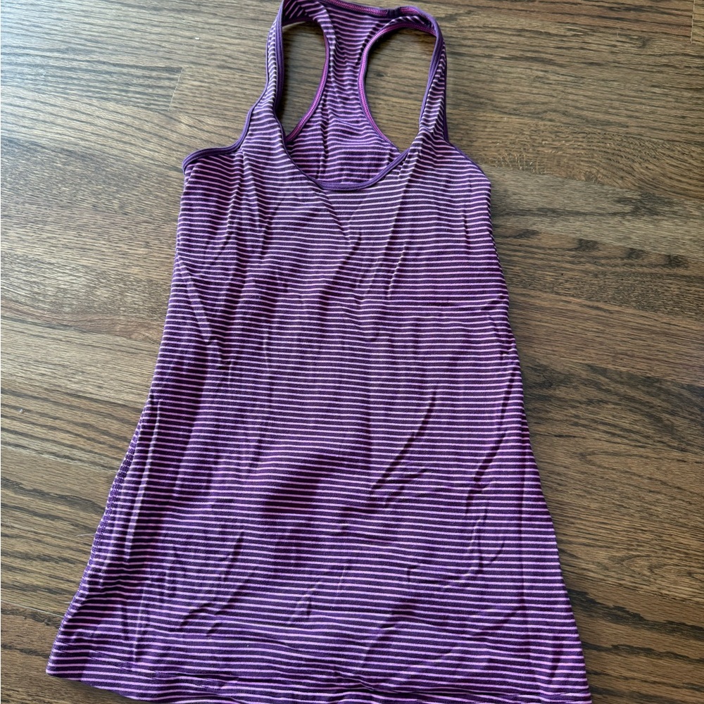 Purple Striped Lululemon Women's Workout Top